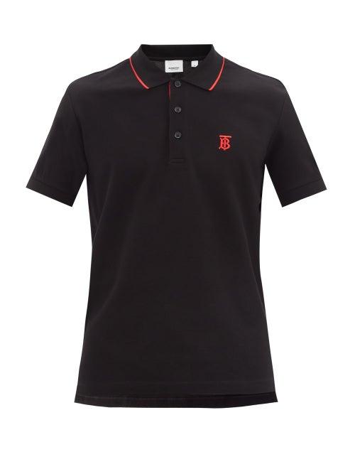 Burberry - Walton Tb-embroidered Cotton Polo Shirt - Mens - Black