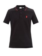 Burberry - Walton Tb-embroidered Cotton Polo Shirt - Mens - Black