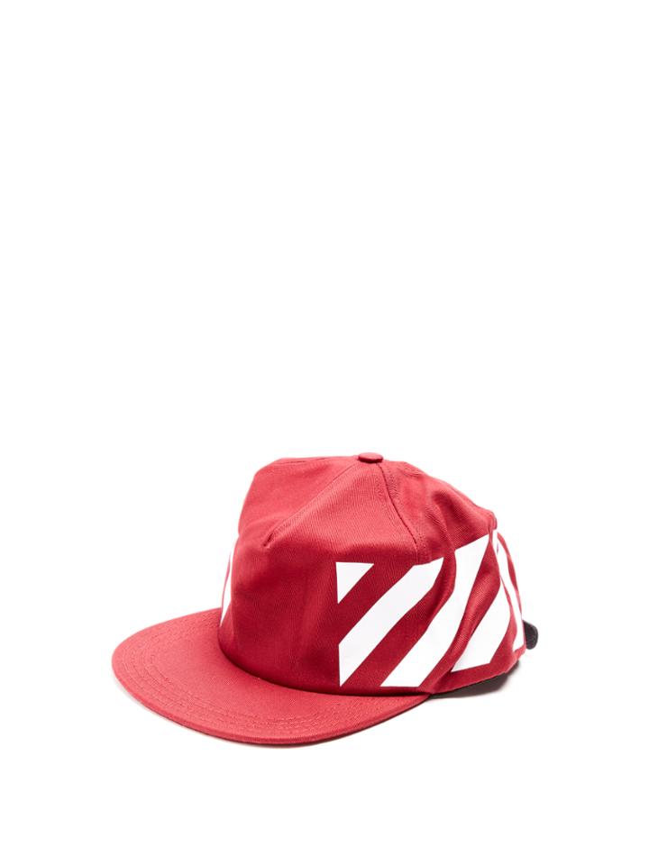 Off-white Diagonals-print Cotton-canvas Cap