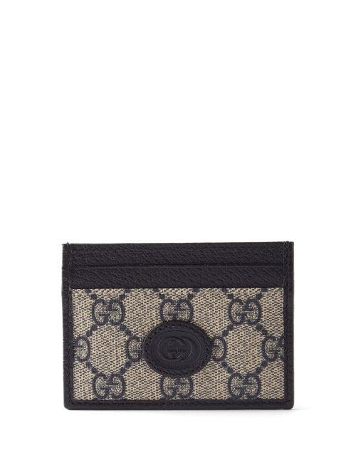 Gucci - Gg-monogram Leather-trim Cardholder - Mens - Beige Multi