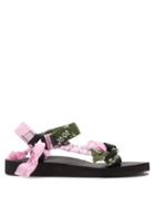 Ladies Shoes Arizona Love - Trekky Bandana-trimmed Sandals - Womens - Pink Multi
