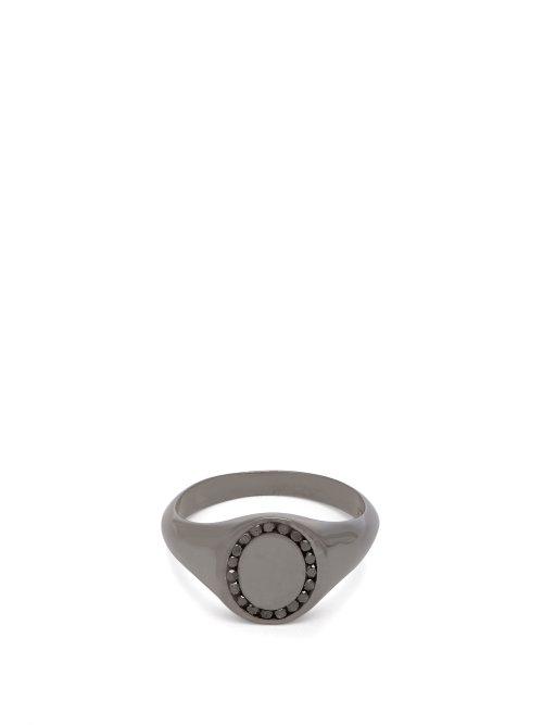 Matchesfashion.com Biales - Candy Diamond, Gold And Rhodium Signet Ring - Mens - Black Multi