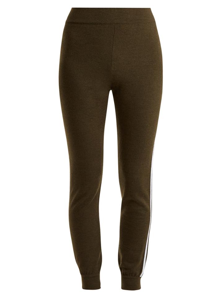 Fendi Side-stripe Wool Performance Leggings