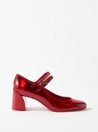 Christian Louboutin - Miss Jane 55 Leather Mary Jane Pumps - Womens - Red Multi