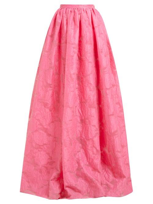 Matchesfashion.com Erdem - Lydell Floral Damask Maxi Skirt - Womens - Pink