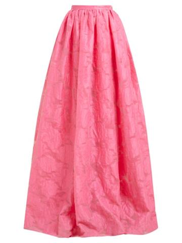 Matchesfashion.com Erdem - Lydell Floral Damask Maxi Skirt - Womens - Pink