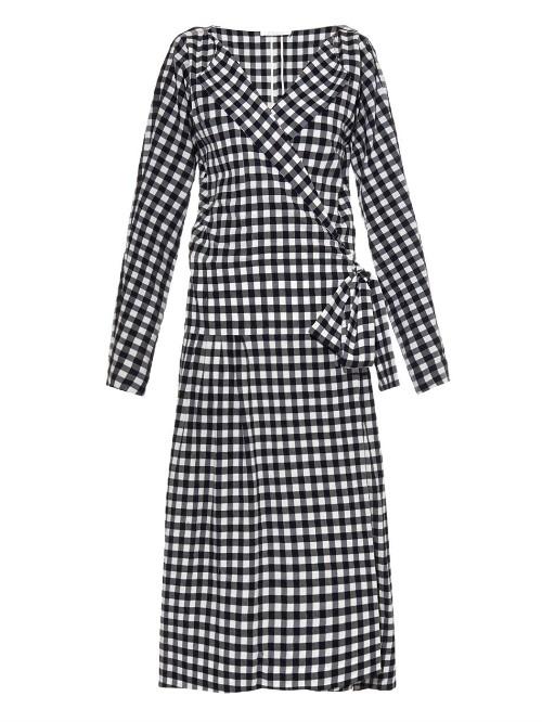 Chloé Gingham Cotton Wrap Dress