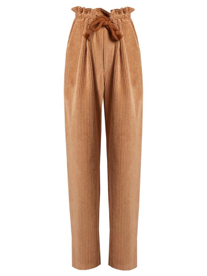 Isabel Marant Roy Gathered-waist Corduroy Trousers