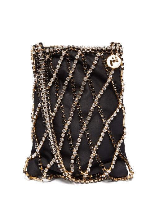 Matchesfashion.com Rosantica - Greta Crystal-net Satin Shoulder Bag - Womens - Brown Multi