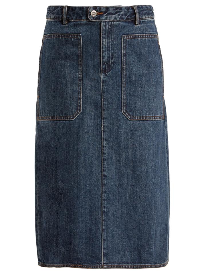 A.p.c. Nevada A-line Cotton-denim Skirt
