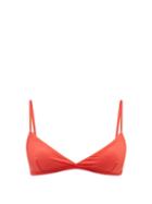 Ladies Beachwear Matteau - The Tri Crop Triangle Bikini Top - Womens - Red