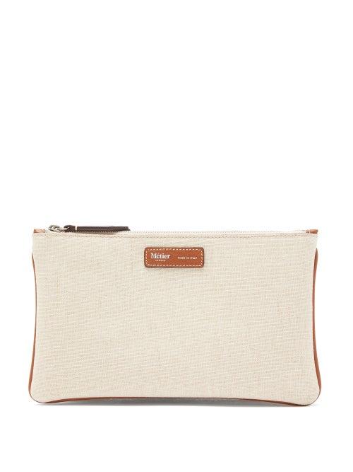 Matchesfashion.com Mtier - Large Things Multi-zipped Canvas Pouch - Mens - Beige
