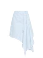 Marques'almeida Frayed Asymmetric Denim Wrap Skirt