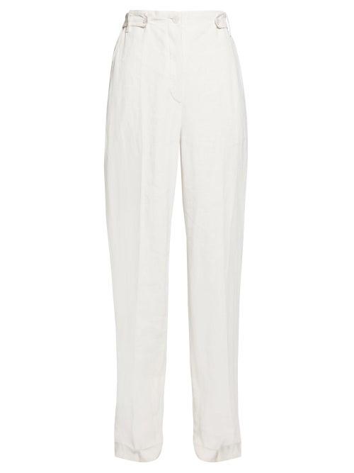 Matchesfashion.com The Row - Matea High Rise Canvas Trousers - Womens - White