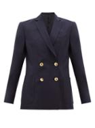 Matchesfashion.com Officine Gnrale - Mathilde Double-breasted Fresco-wool Suit Jacket - Womens - Navy