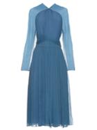 Nina Ricci Long-sleeved Silk Midi Dress
