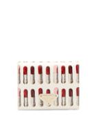 Matchesfashion.com Prada - Lipstick Print Leather Compact Wallet - Womens - White Multi