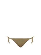 Matchesfashion.com Heidi Klein - Venice Pintuck Pleated Side Tie Bikini Briefs - Womens - Khaki
