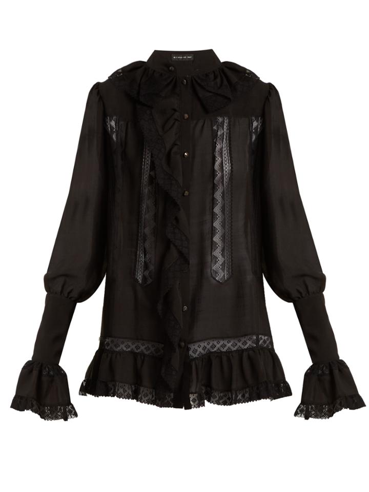 Etro Versaille Ruffle-trimmed Silk-voile Blouse