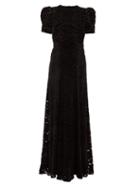 Matchesfashion.com The Vampire's Wife - The Night Sparrow Velvet-appliqu Tulle Gown - Womens - Black