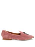 Matchesfashion.com Le Monde Beryl - X The Siren Hotel Tasselled Velvet Slipper Shoes - Womens - Light Pink