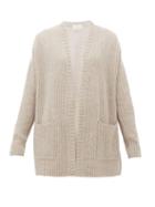 Matchesfashion.com Allude - Rib-knitted Cashmere Cardigan - Womens - Grey