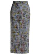 Vivienne Westwood Anglomania Gingham And Print Pencil Skirt
