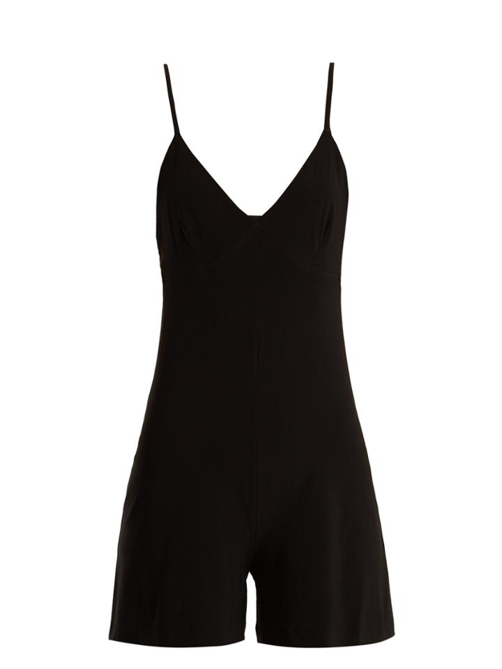 Norma Kamali V-neck Jersey Playsuit