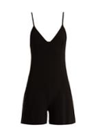 Norma Kamali V-neck Jersey Playsuit