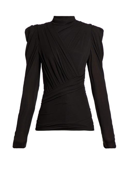 Matchesfashion.com Isabel Marant - Jalford Ruched Jersey Top - Womens - Black