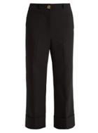 A.w.a.k.e. Mid-rise Wide-leg Cropped Crepe Trousers