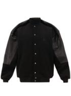Matchesfashion.com Balenciaga - Oversized Leather Trimmed Bomber Jacket - Mens - Black