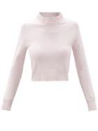 Matchesfashion.com Alexander Mcqueen - High-neck Cashmere Sweater - Womens - Pink