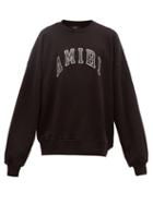 Matchesfashion.com Amiri - Logo Appliqu Cotton Sweatshirt - Mens - Black