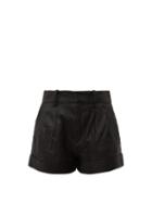 Matchesfashion.com Isabel Marant Toile - Abot High Rise Washed Leather Shorts - Womens - Black