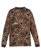 Matchesfashion.com Heron Preston -  Public Figure Leaf Print Cotton Sweatshirt - Mens - Khaki