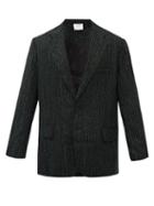 Matchesfashion.com Vetements - Jacquard-text Single-breasted Wool-blend Jacket - Mens - Green