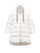 Matchesfashion.com Herno - Contrast Panel Quilted Down Coat - Womens - Ivory Multi