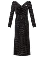 Matchesfashion.com Self-portrait - Crystal-embellished Velvet Midi Dress - Womens - Black
