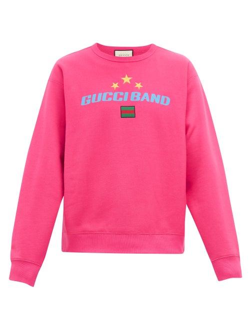 Matchesfashion.com Gucci - Logo-print Cotton Sweatshirt - Mens - Pink