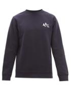 Matchesfashion.com A.p.c. - Naim Logo Print Cotton Sweatshirt - Mens - Navy