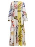 Matchesfashion.com Ganni - Hemlock Printed Silk Blend Chiffon Midi Dress - Womens - Multi