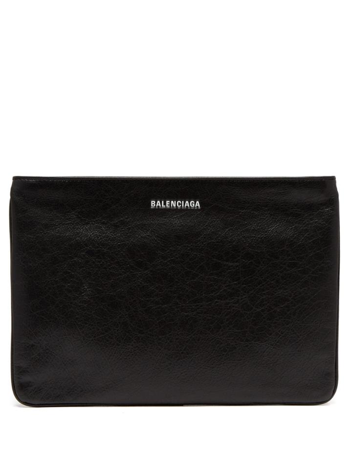 Balenciaga Explorer Grained-leather Pouch