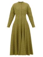 Matchesfashion.com Vika Gazinskaya - Panelled Houndstooth Wool Dress - Womens - Brown Multi