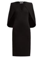 Matchesfashion.com Givenchy - Cape Stretch Knit Midi Dress - Womens - Black