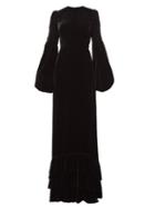 Matchesfashion.com The Vampire's Wife - Runaway Balloon Sleeve Velvet Gown - Womens - Black