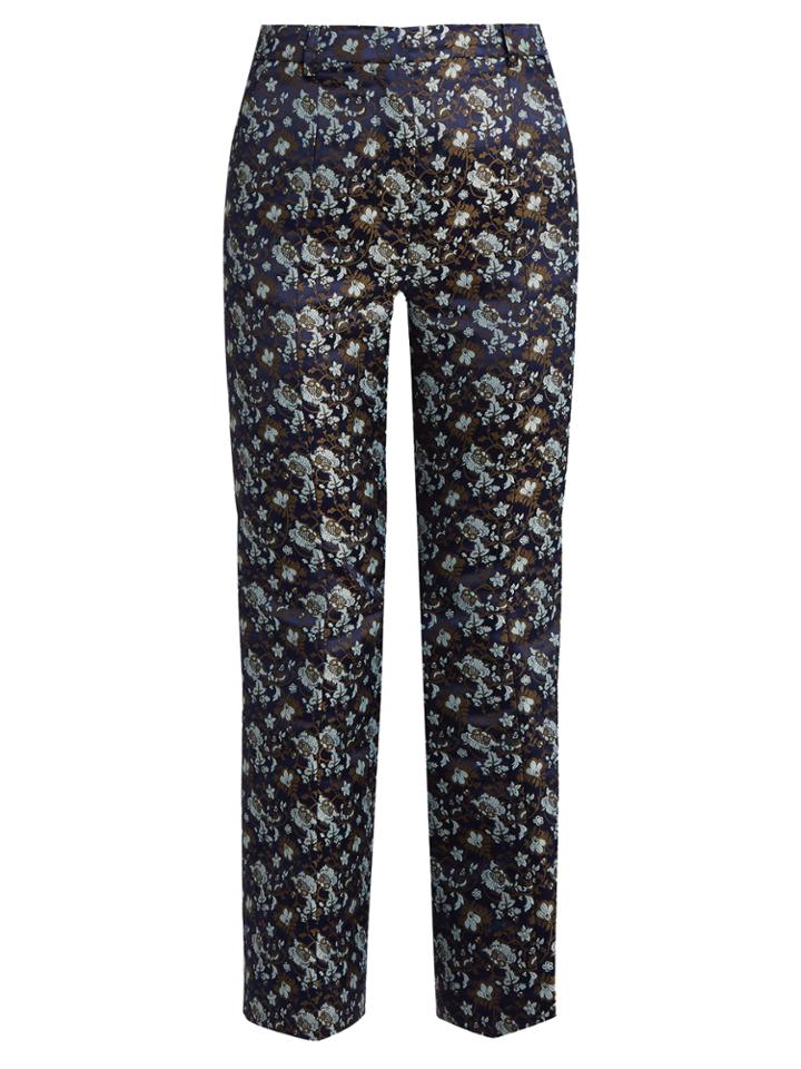 Erdem Eda Floral-jacquard Flared Trousers