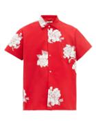 Matchesfashion.com Bode - Carnation Print Cotton Canvas Shirt - Mens - Red
