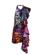Matchesfashion.com Halpern - Ruffle Trim Sequinned Mini Dress - Womens - Multi