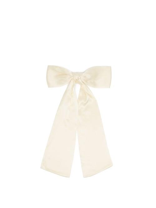 Matchesfashion.com Sophie Buhai - Bow Silk-satin Hair Clip - Womens - Ivory